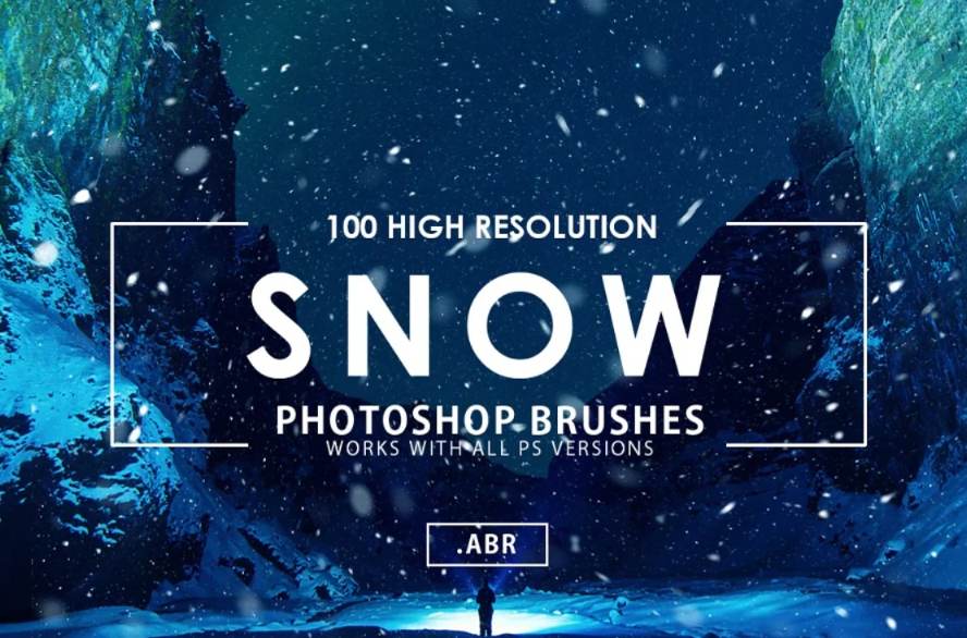 100 High-Resolution Snow Brushes