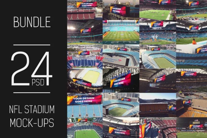 24 Unique Stadium Ad Mockups Bundle
