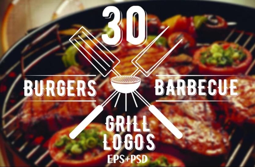 30 Grill Restaurant Logos Set