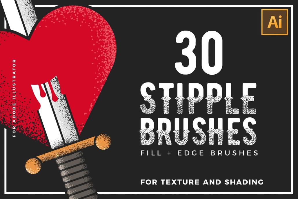 30 Unique Stiple Brushes Set