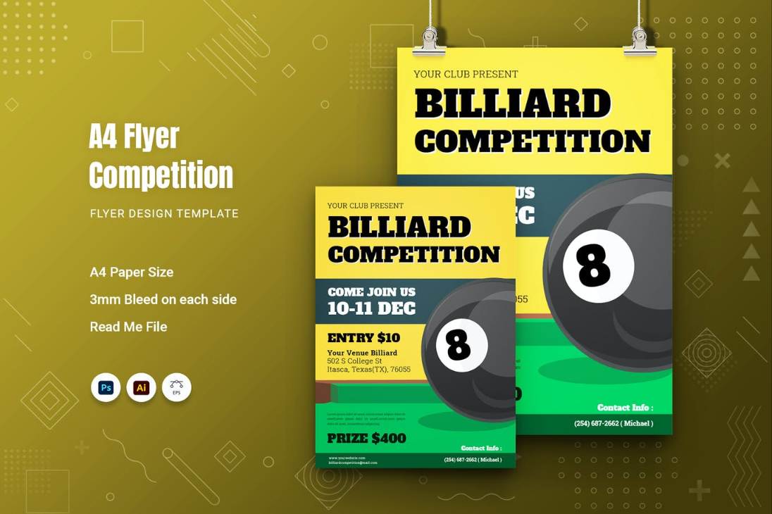 A4 Competition Flyer Template