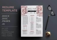 Floral Resume Template PSD