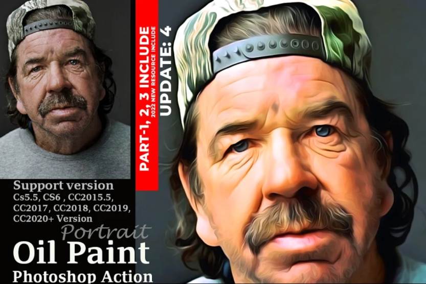 Creative Acrylic Oil Painting Portrait Effect