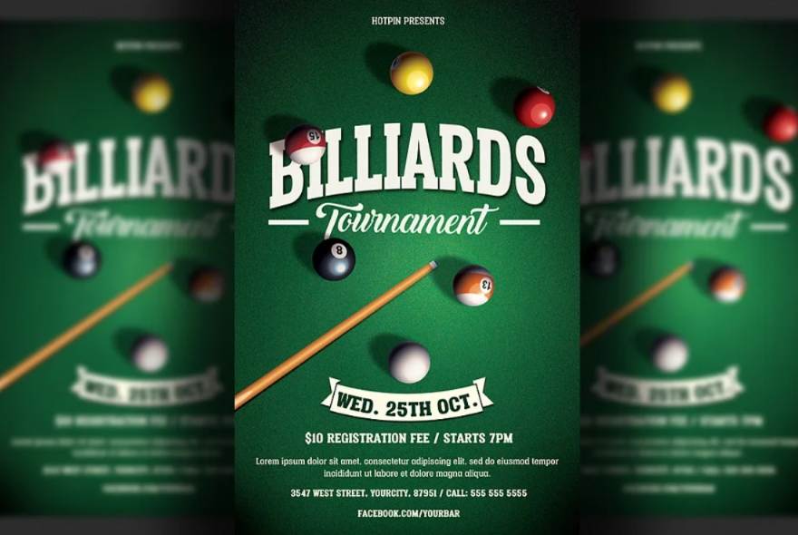 Billiards Tournament Flyer Design