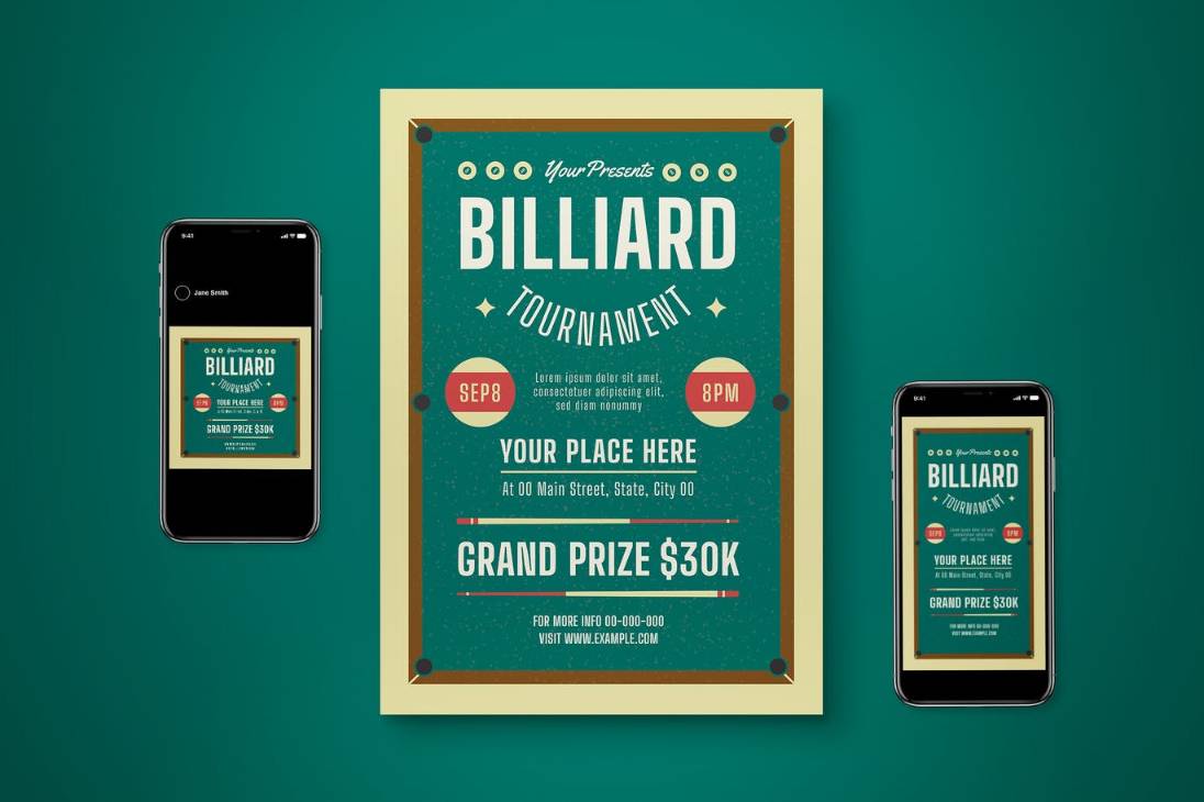 Billiards Tournament Promotional Set