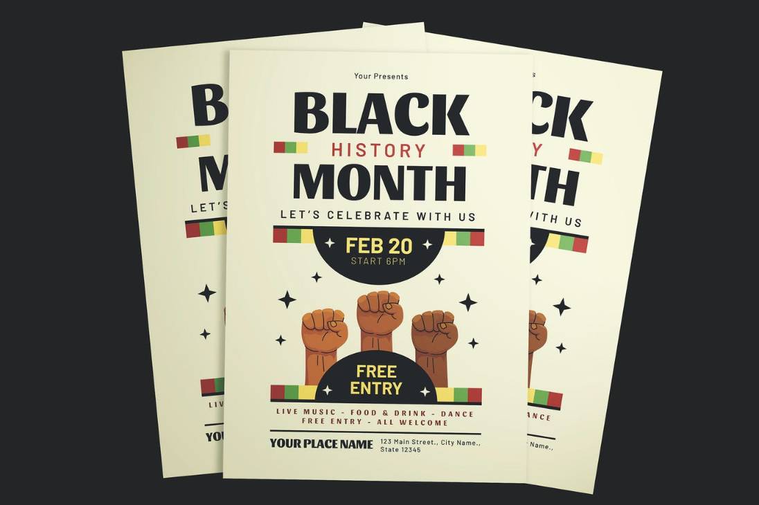 Black History month Parties Flyer