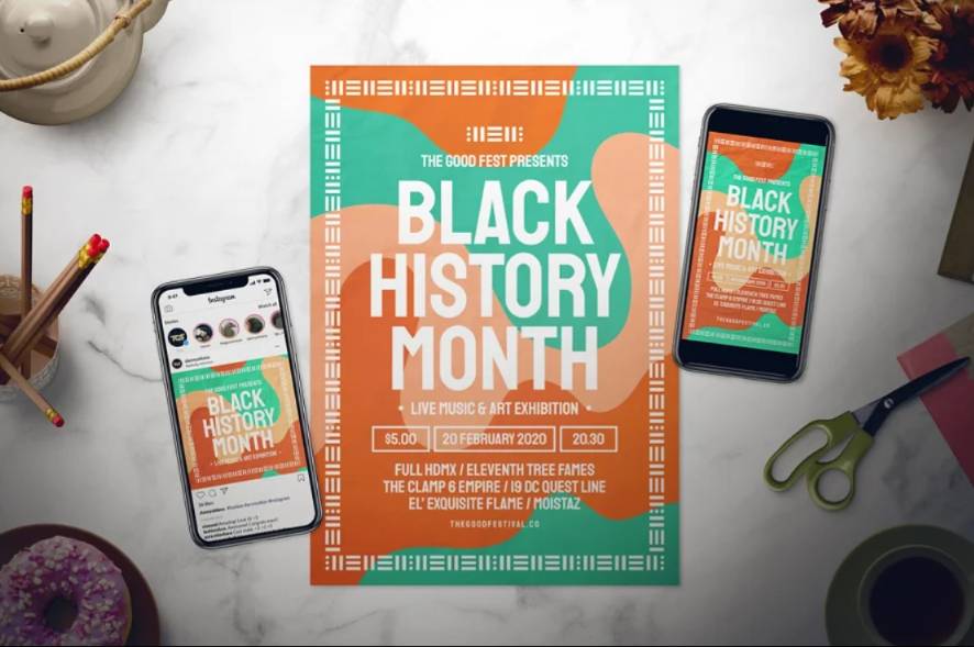 Black history Month Flyer Set Template