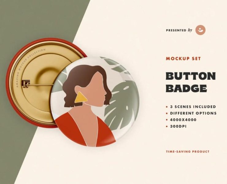 15+ Free Pin Button Mockup PSD Download