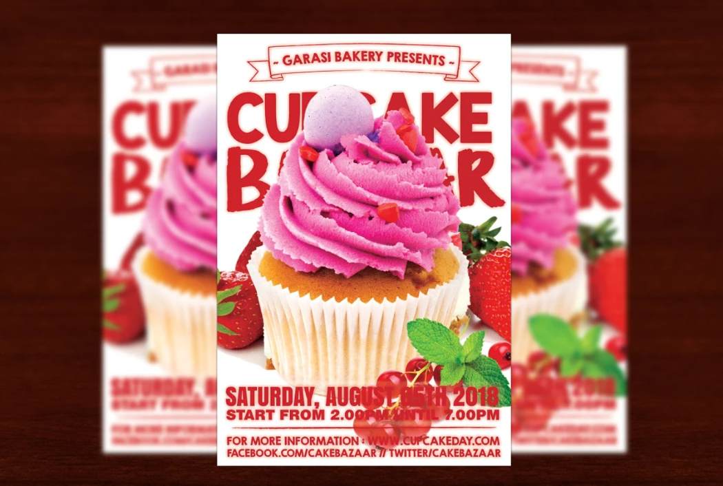 Cake Store Flyer Template PSD