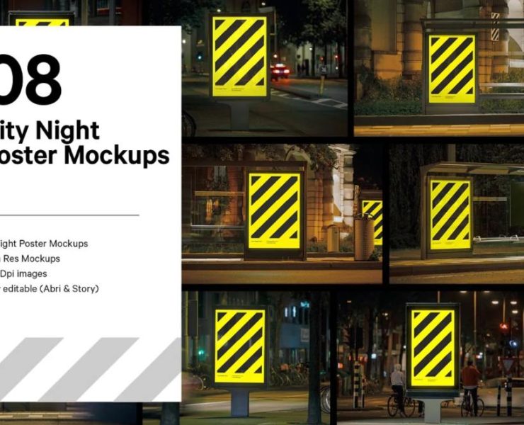 15+ Night Poster Mockup PSD Presentation Download