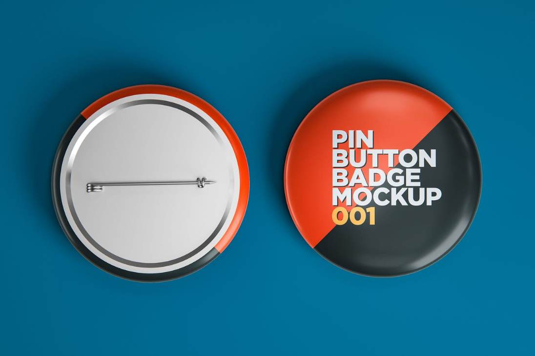 Clean Pin Badge Mockup PSD