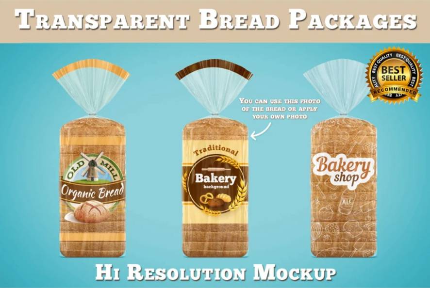 Clear Bread Packaging Mockup