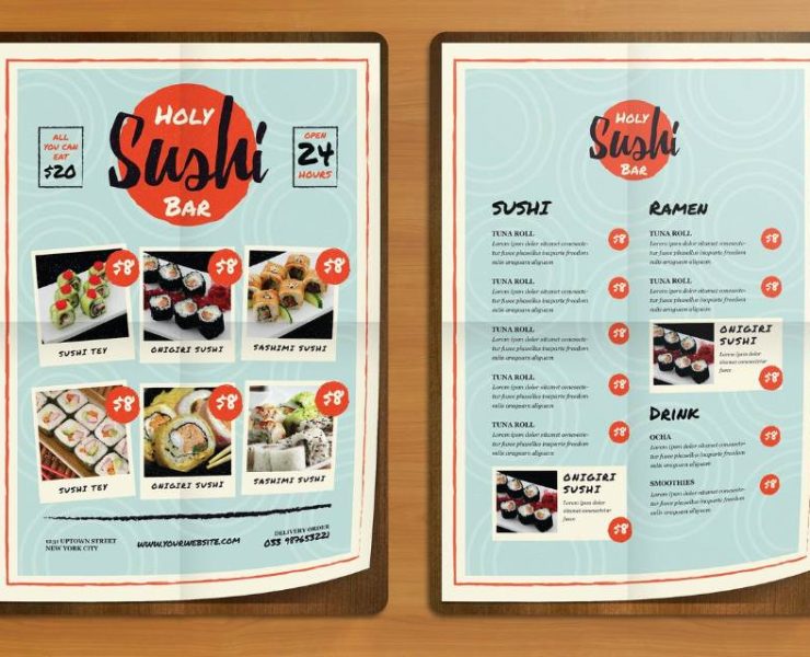 15+ Sushi Restaurant Menu Template Ai PSD Download