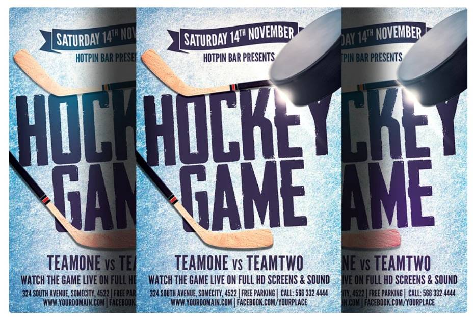 Creative Hockey Game Flyer Template