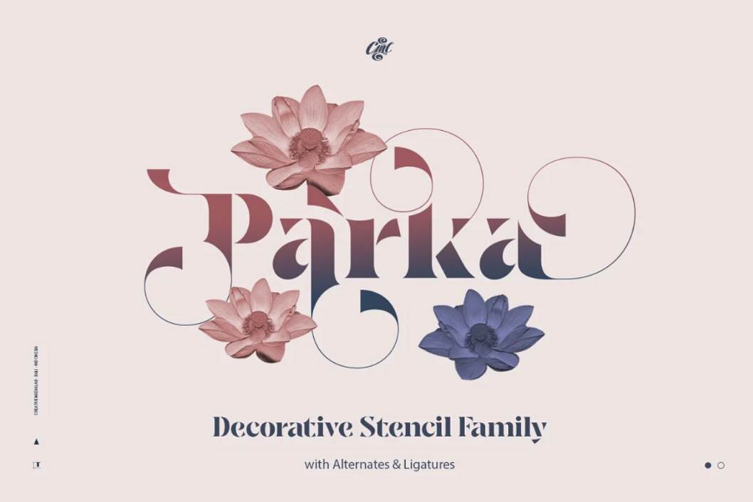 Decorative Stencil Style Font Family