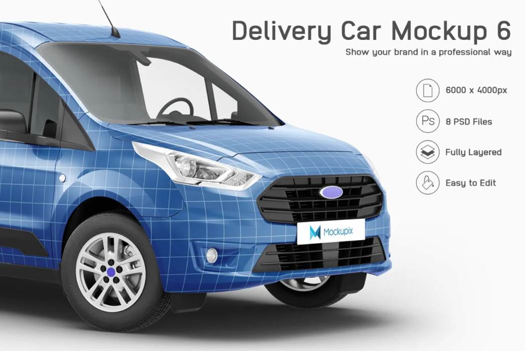 Delivery Car Ad mockup PSD