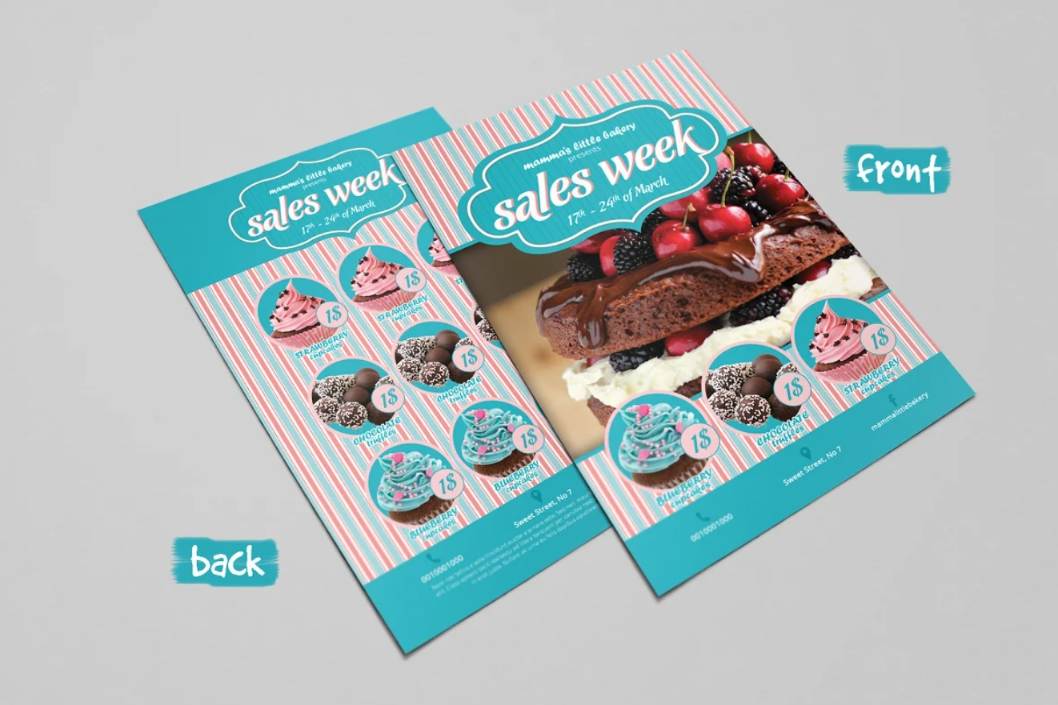 Double Sided Sweet Shop Flyer Template
