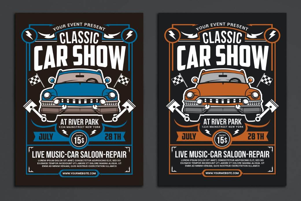 Editable Clasic Car Event Flyer