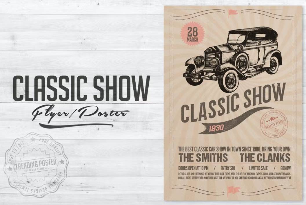 Editable Classic Car Show Poster