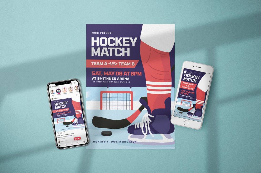Editable Hockey Promotional Set