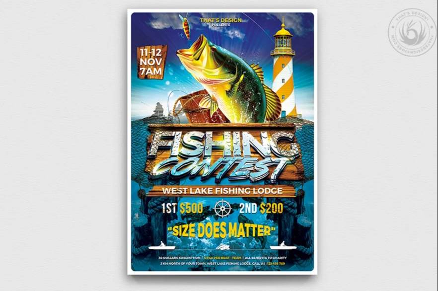 Fishing Contest Flyer Template PSD