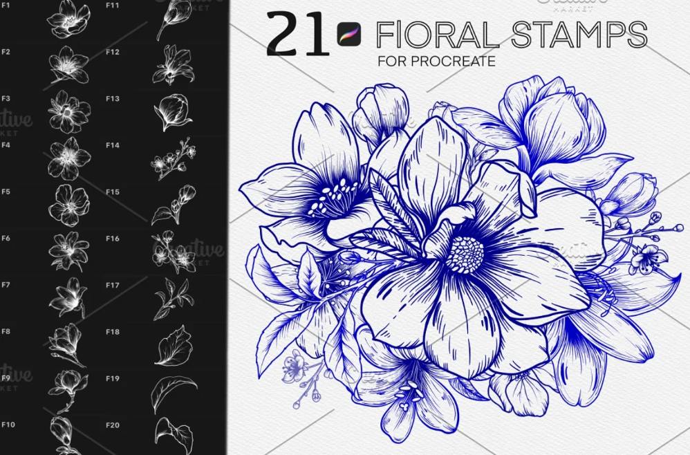 Flower Style Tattoo Brush Design