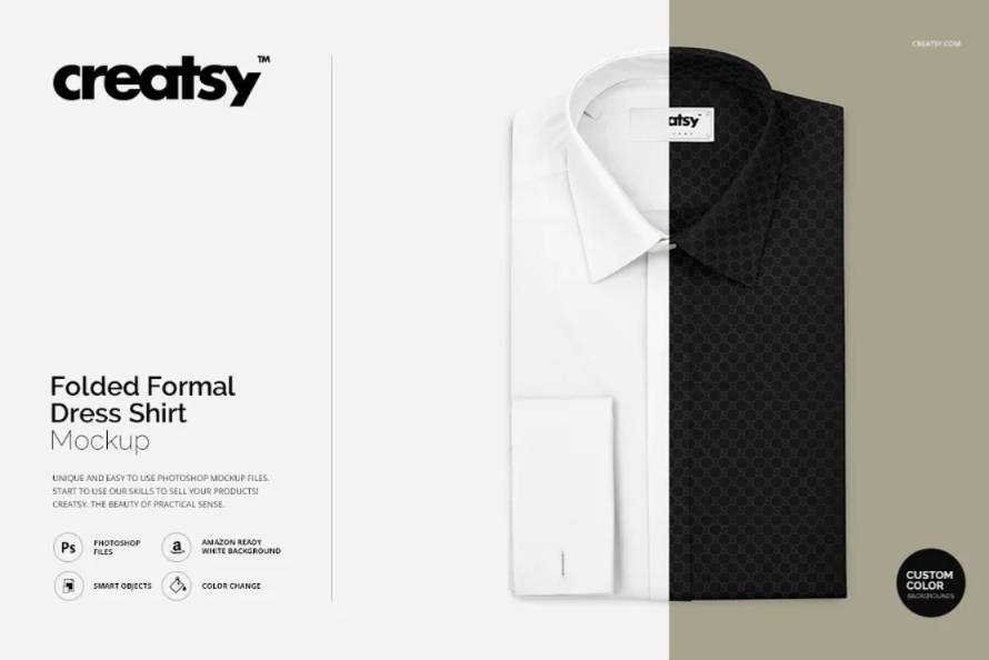 Folded Formal Shirt Mockup PSD