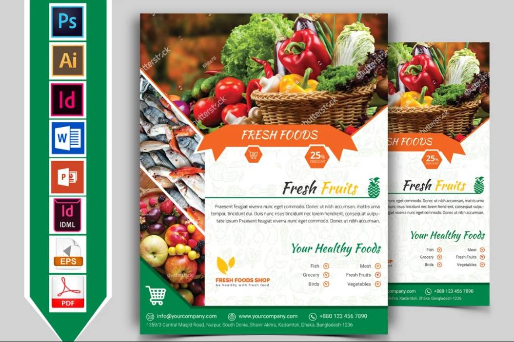 Food Grocery Shop Flyer Template