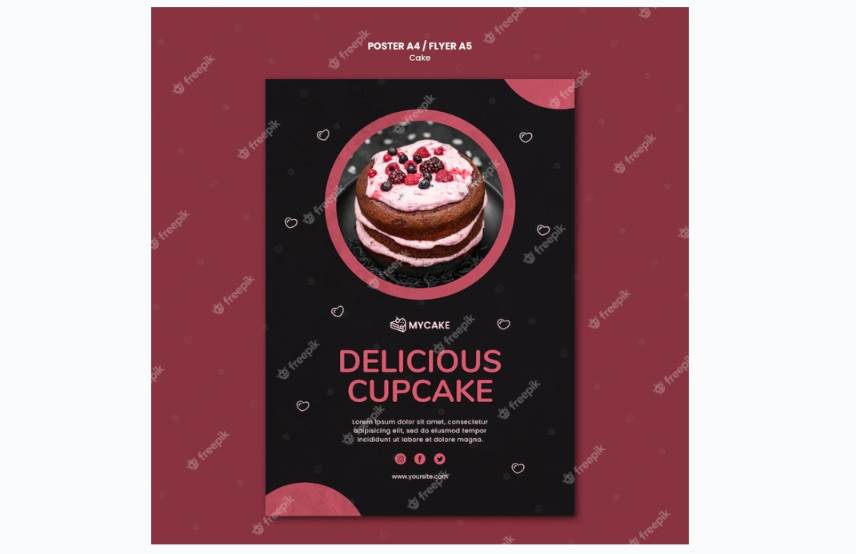 Fre Cupcaake Store Flyer Template