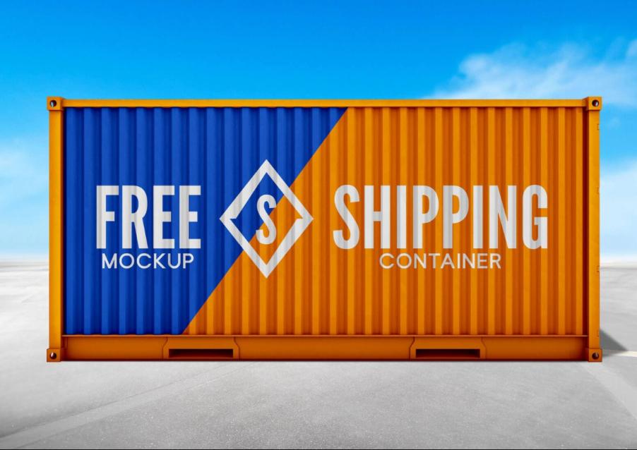 Free Container Branding Mockup PSD