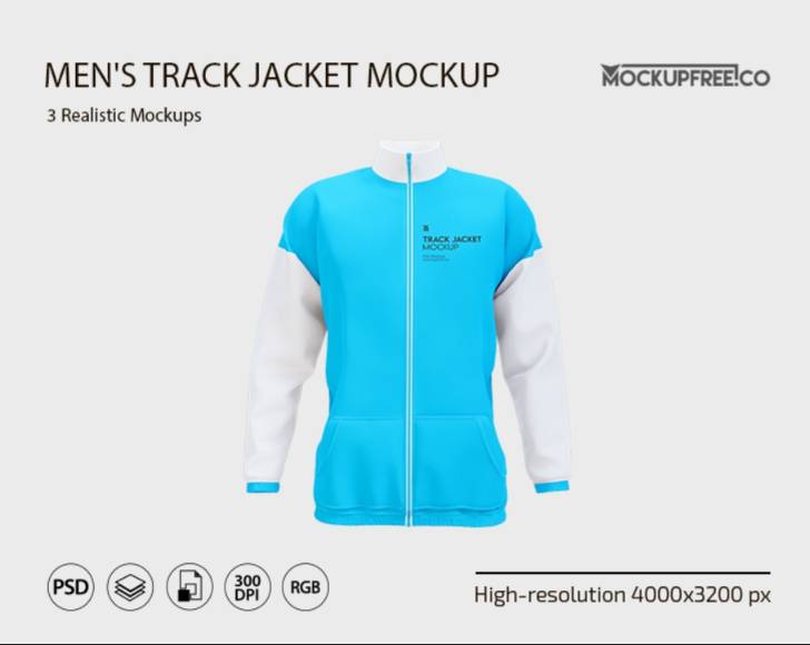 Free Mens Track Jacket Mockup PSD