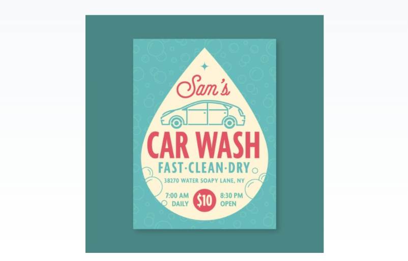 Free Retro Car wash Flyer