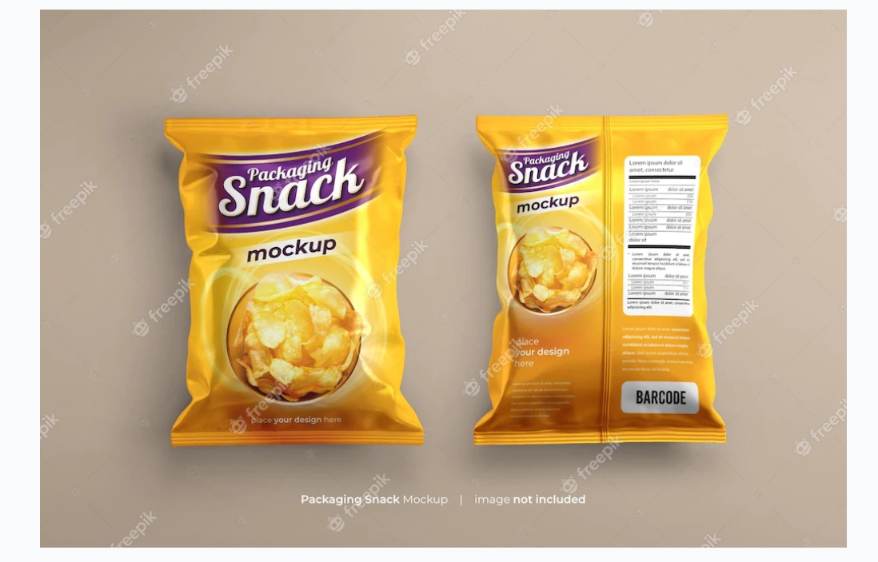 Free Snack packaging mockup