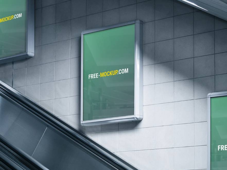 Free Subway Advertisement Mockup