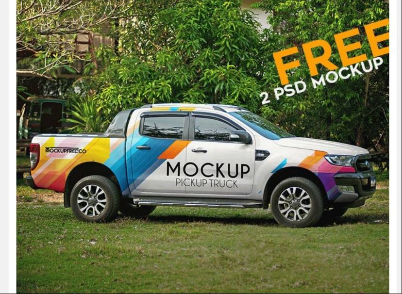 Free Truck Mockup PSD