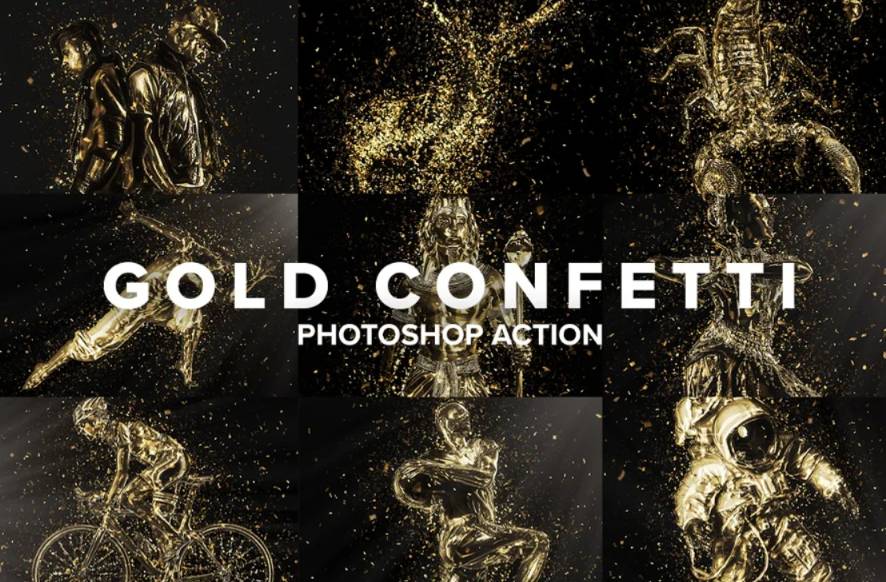 Gold Confetti Photoshop effect