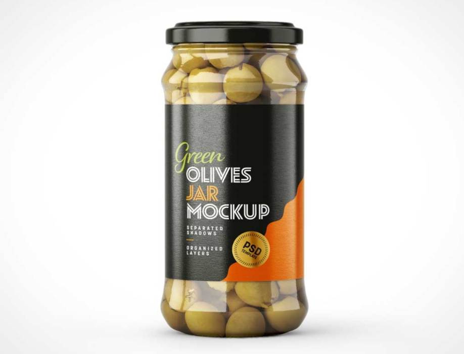 Green Olive Jar Mockup