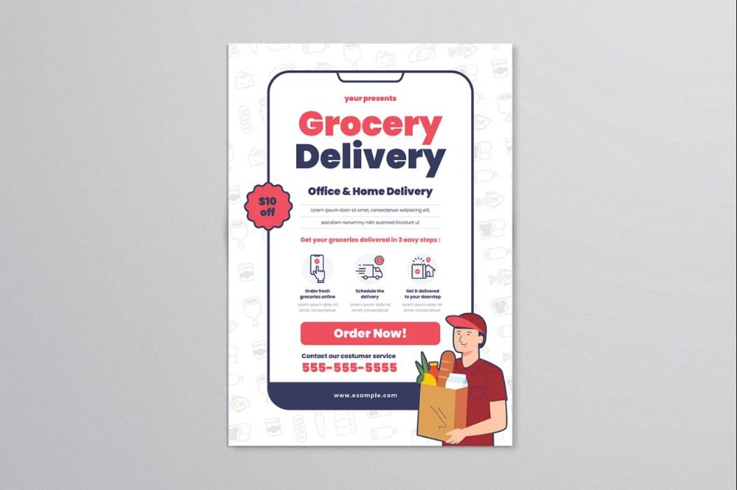 Grocery Delivery Promotional set