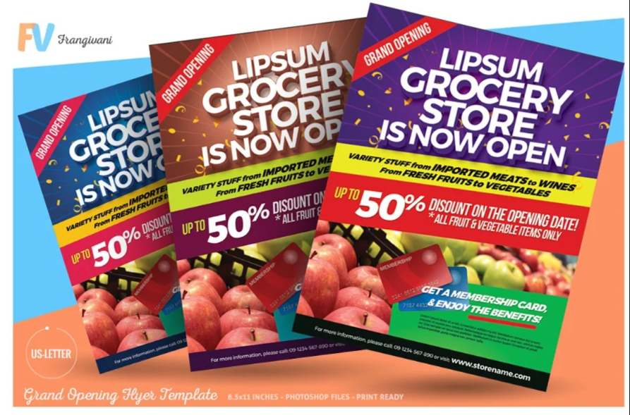 Grocery Store Opening Flyer Template