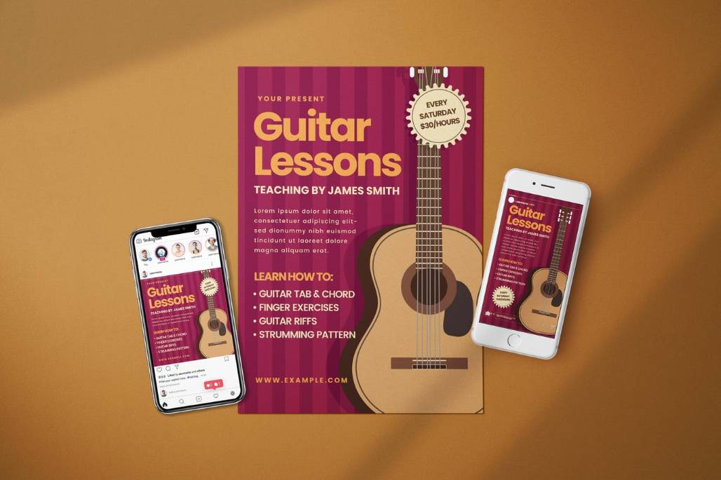Guitar Lessons Promotional Set