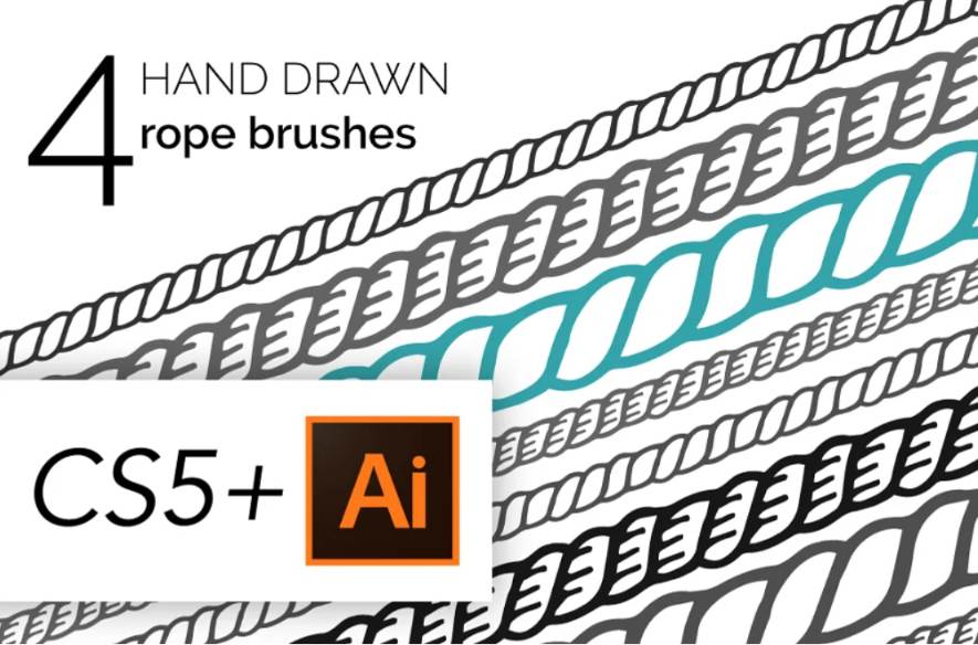 Hand Drawn Vector Rope brushes