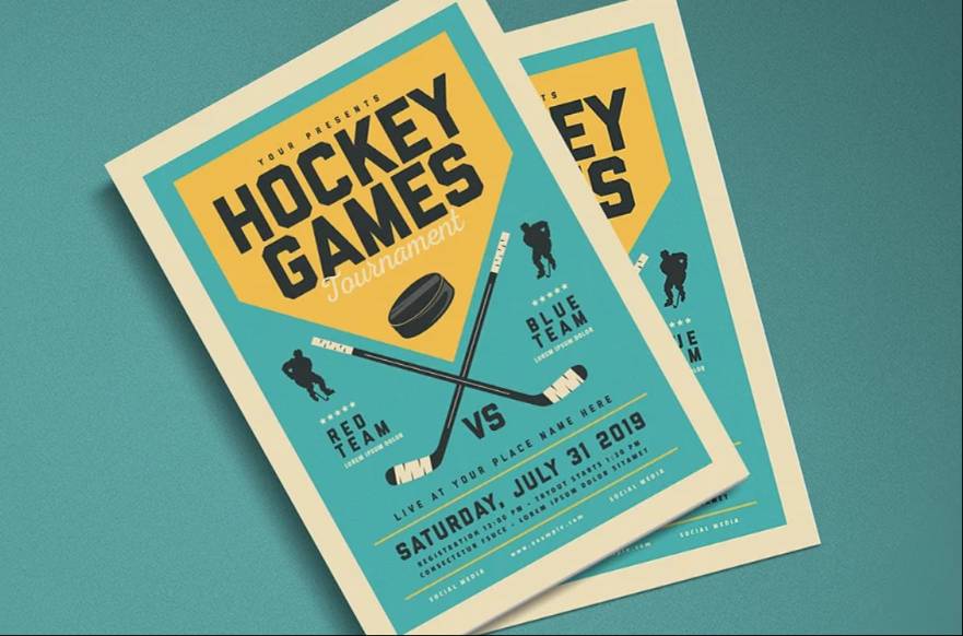 Hockey Games Illustration Flyer Design