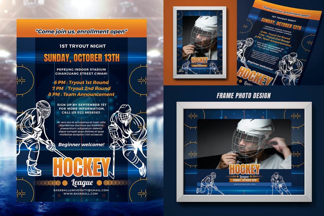 Hockey Tryout Flyers Template