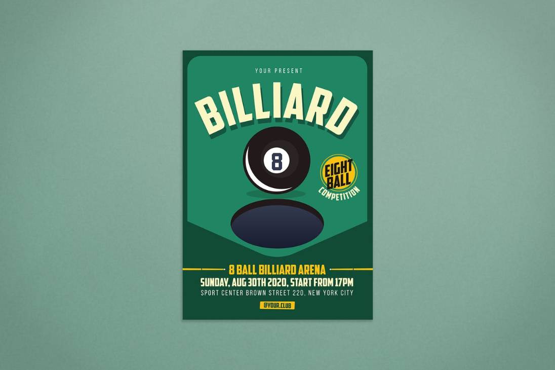 Minimal Billiards Poster Template