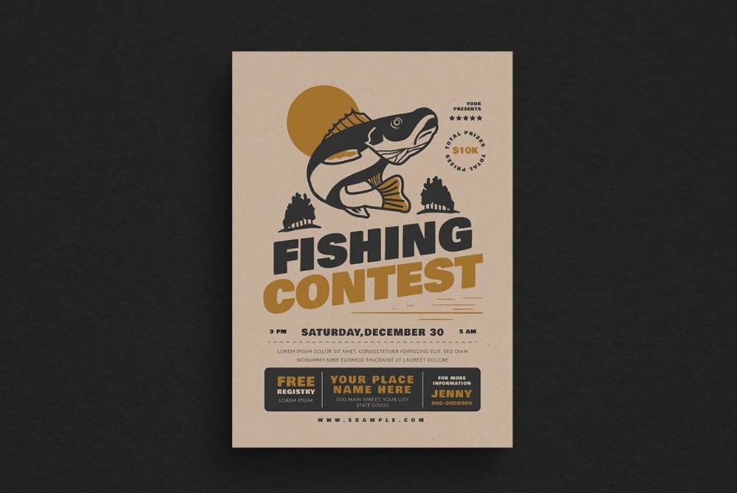 Minimal Fishing Event Poster