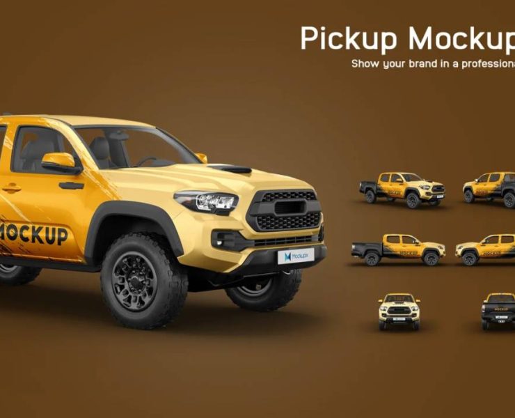 15+ Pickup Truck Mockup PSD Free Premium Download