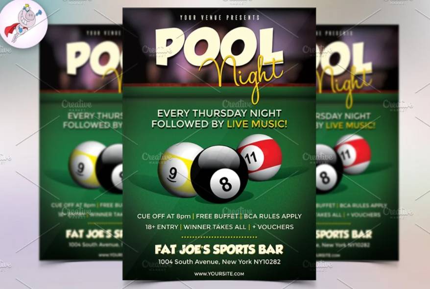 Pool Night Poster Template