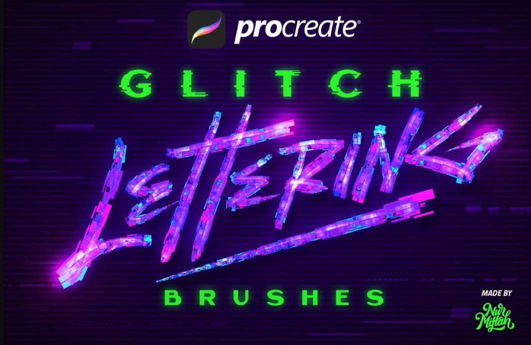 Procreate Glitch Lettering Effect