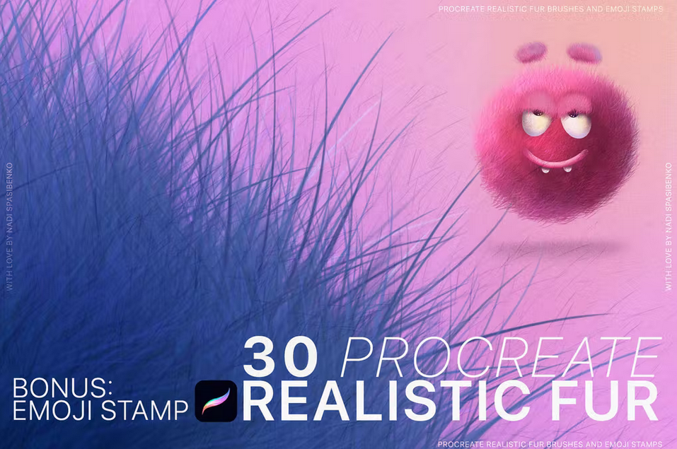 Procreate-Realistic-Fur-&-Emoji