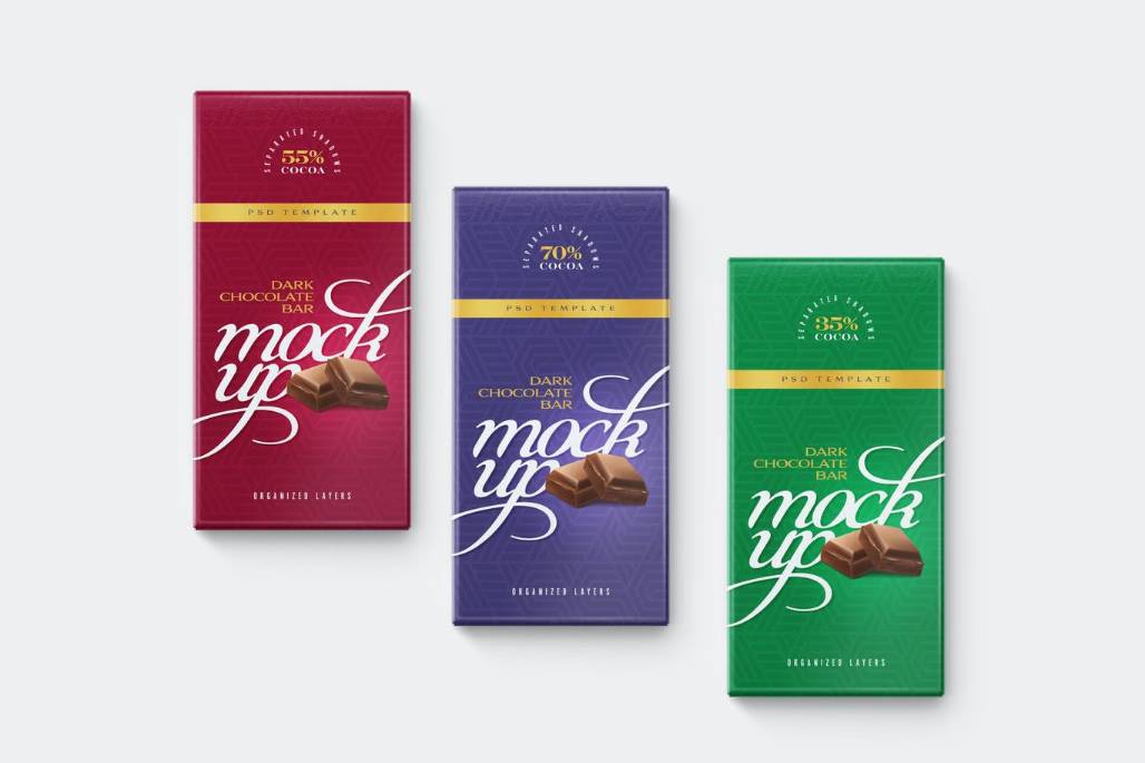 Professional Chocolate Bar Packaging PSD